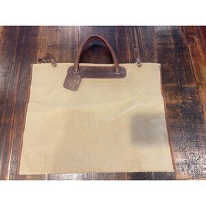 Clava American Third Avenue Mgmt Canvas Leather Oversized Slim Bag Rare